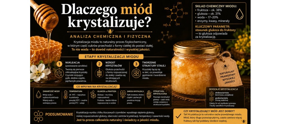 Dlaczego miód krystalizuje? Wyjaśnienie chemiczne i fizyczne